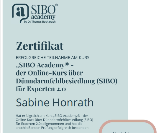 SIBO Zertifikat